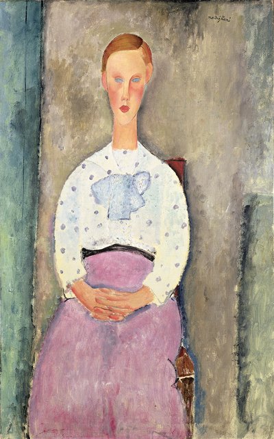 Girl with a Polka-Dot Blouse by Amedeo Modigliani