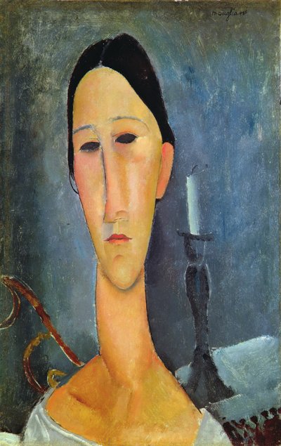 Hanka Zborowska with a Candlestick by Amedeo Modigliani
