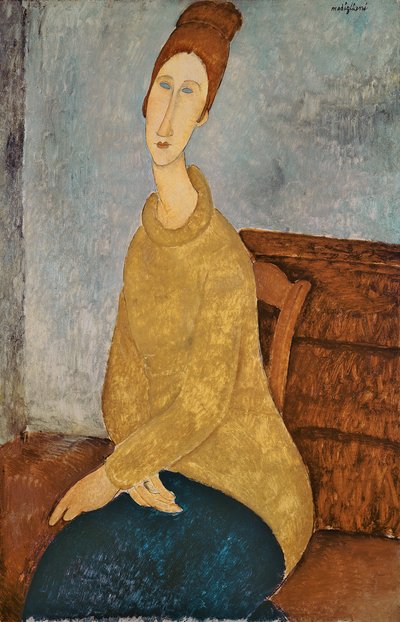 Jeanne Hebuterne in a Yellow Jumper by Amedeo Modigliani