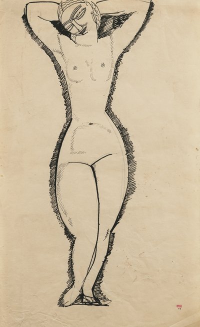Standing Nude with Raised Arms, 1911 by Amedeo Modigliani