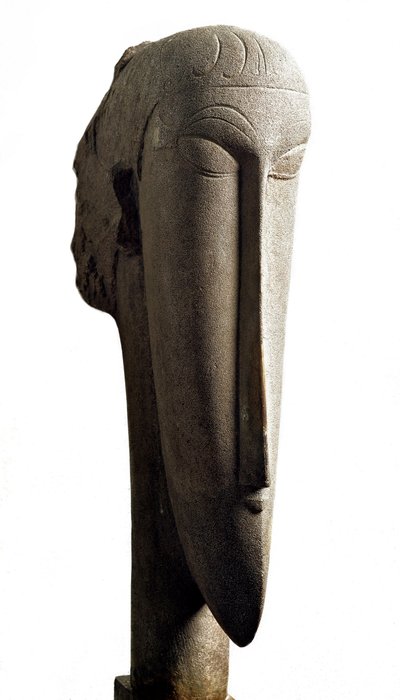 Head. Sculpture by Amedeo Modigliani by Amedeo Modigliani