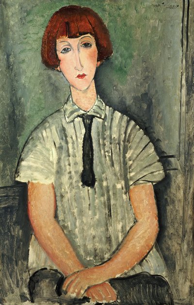 Young Girl in a Striped Shirt by Amedeo Modigliani