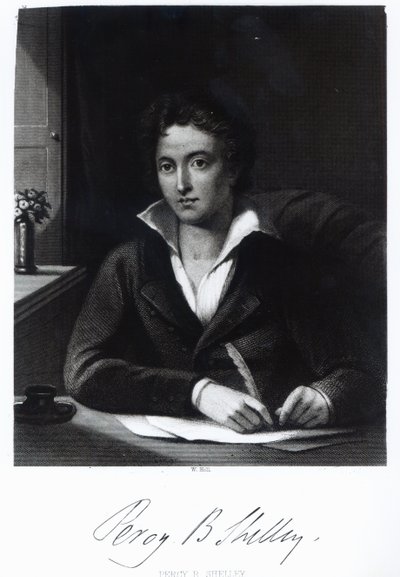 Percy Bysshe Shelley, engraved by William Holl by Amelia Curran