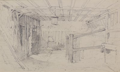 Inside a Stable, c.1810 by Amelia Long