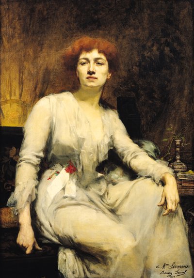 Portrait of Severine (1855-1929) 1893 by Amelie Beaury Saurel