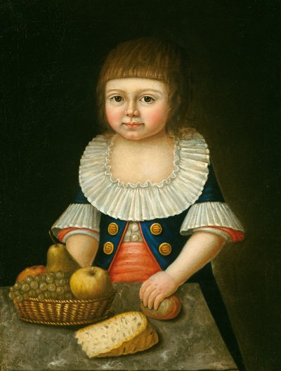 Boy with a Basket of Fruit by American 18th Century