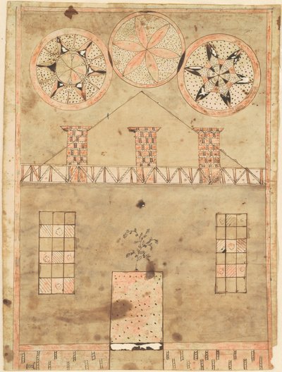 Fraktur House by American 19th Century