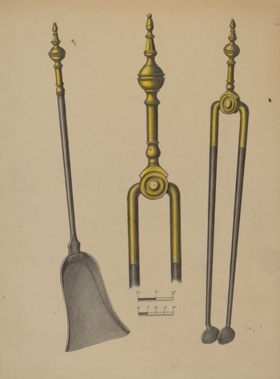 Fire Tongs and Shovel by American 20th Century