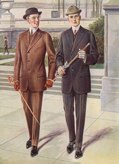 Two Fashionable Gentlemen in Business Suits by American Photographer