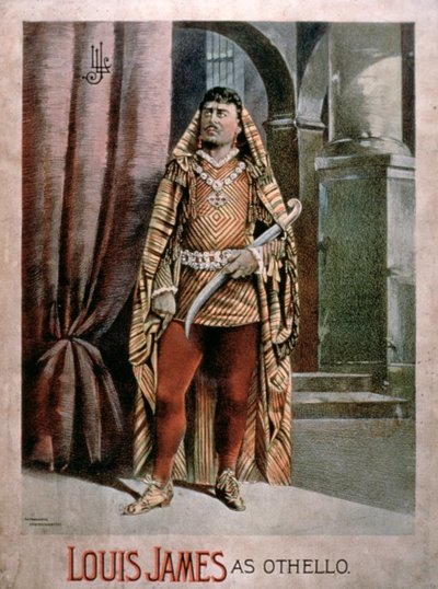 Advertisement for Louis James As Othello by American School