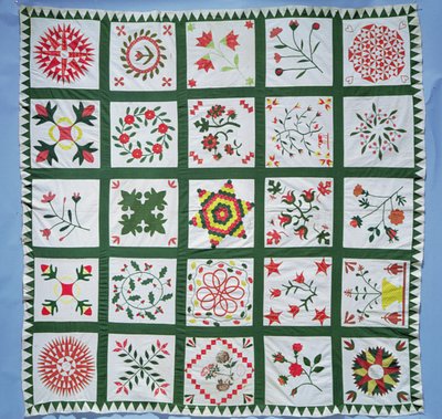 Album Quilt with Season Flowers by American School