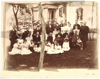 Albumen of Archer family (sepia photo) by American School