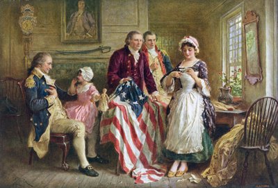 Betsy Ross Sewing the American Flag by American School