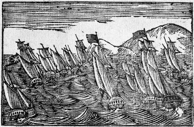 Brilliant Naval Victory, Broadside Illustration by American School