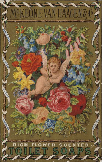 Cherub with Flowers by American School