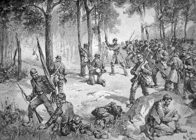 Confederate Attack at the Battle of Gettysburg by American School