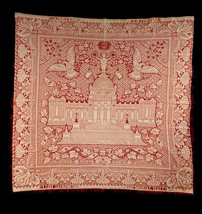 Double-weave coverlet, c.1876 by American School