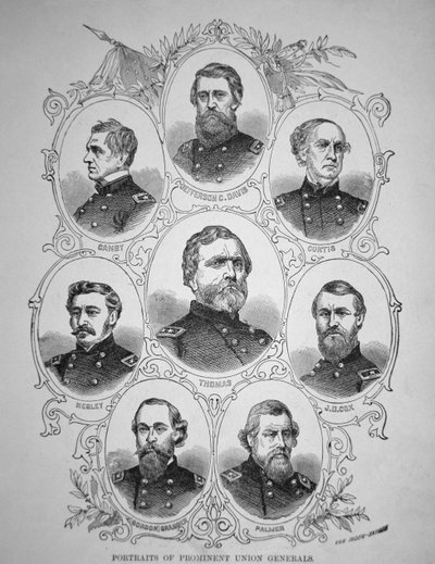 Eight prominent American Civil War Generals by American School