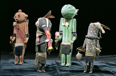 Four Katchina dolls by American School