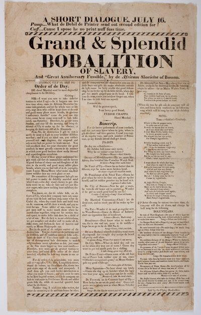 Grand and Splendid Bobalition of Slavery, 1822 by American School