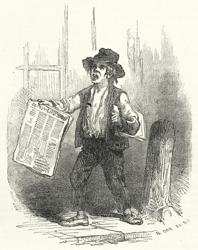 Newspaper Seller by American School