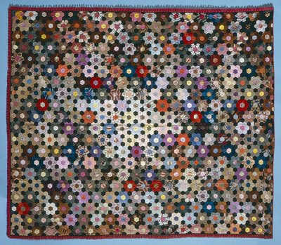 Optical Flower Puzzle Quilt by American School