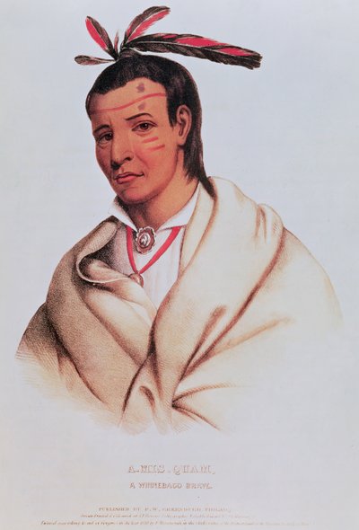 Portrait of A-Mis-Quam, a Winnebago brave by American School