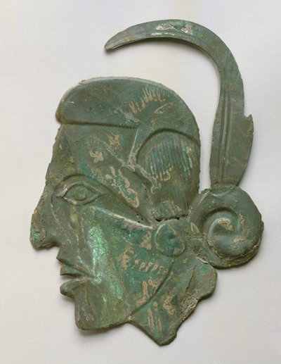 Repousse male profile, Caddoan, Spiro, 1200-1350 by American School