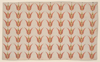 Seven Rows of Tulips, Fraktur Painting, c.1800-20 by American School