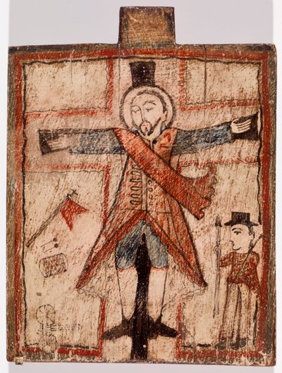 Uniformed Figure on Cross by American School