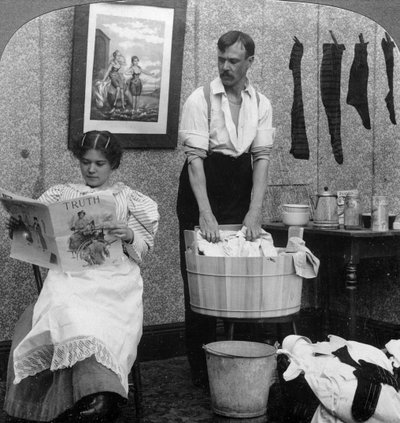The New Woman, Wash Day by American Stereoscopic Company