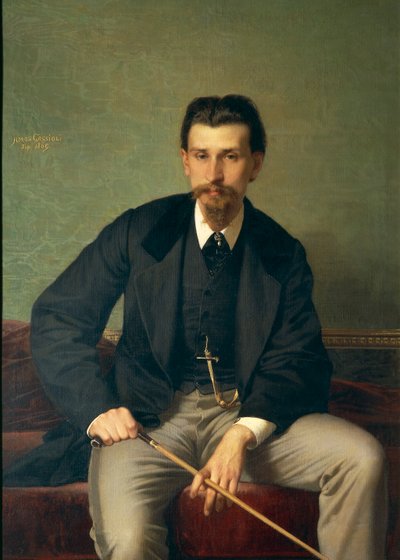 Portrait of Painter Augusto Betti by Amos Cassioli