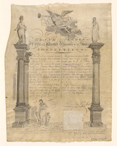 Masonic Certificate by Amos Doolittle