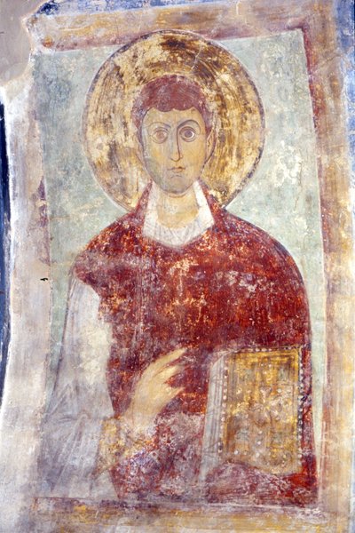 Saint Pantaleon Panteleimon by Ancient Russian frescos