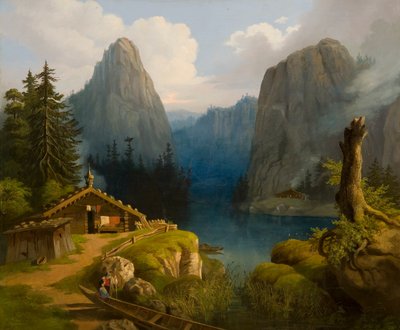 Mountain Landscape with Lake by Ander