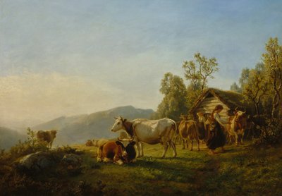 Dairymaids with Cows by Anders Askevold