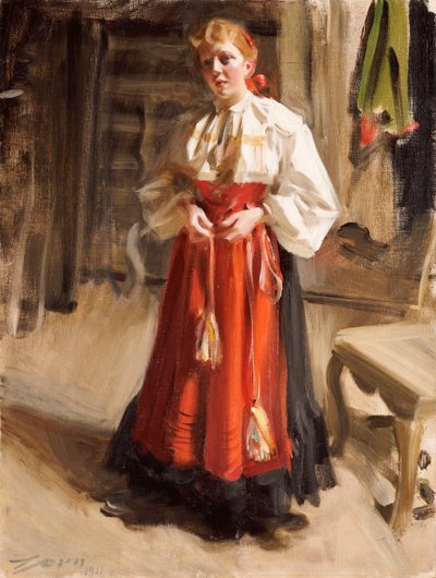 Girl in Orsa Costume, 1911 by Anders Leonard Zorn