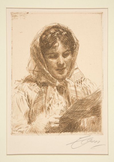 A Letter, 1913 by Anders Leonard Zorn