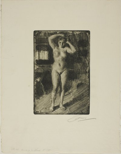 Anna Doing Her Hair by Anders Leonard Zorn