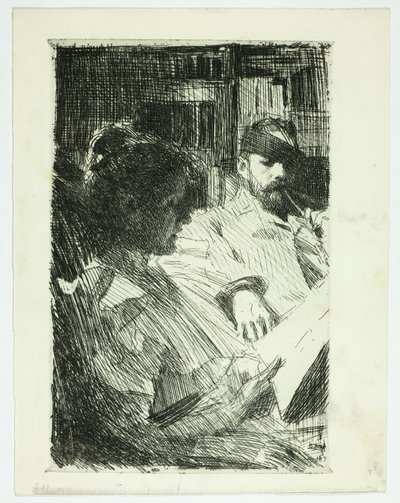 Reading (Mr. and Mrs. Ch. Deering) by Anders Leonard Zorn