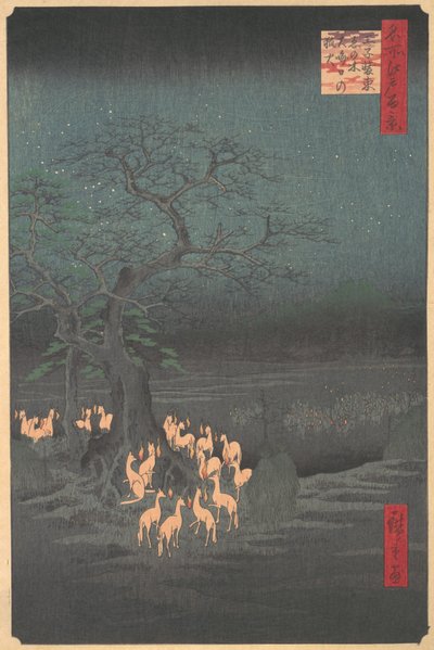 Foxes Meeting at Oji by Ando Hiroshige