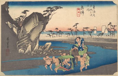 Okitsu, Okitsugawa by Ando Hiroshige