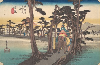 Yoshiwara, Hidari Fuji by Ando Hiroshige
