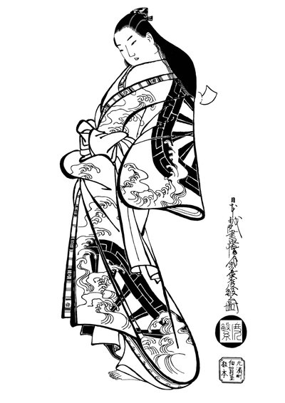 A Woman with Her Hair Down, 1700s by Ando Kaigetsudo