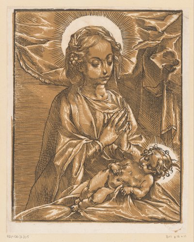 Mary Adoring the Christ Child by Andrea Andreani