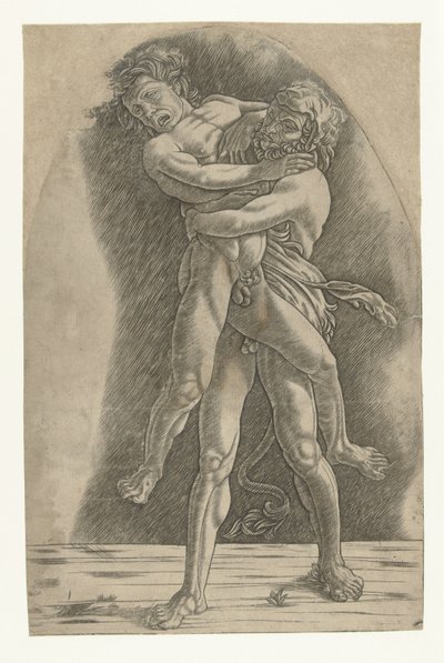 Hercules Wrestling with Antaeus by Andrea Mantegna (school of)