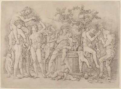 Bacchanal with a Wine Vat by Andrea Mantegna