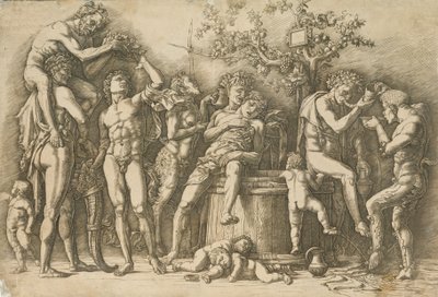 Bacchanal with a Wine Vat by Andrea Mantegna