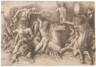 Battle of the Sea Gods, Left Half by Andrea Mantegna