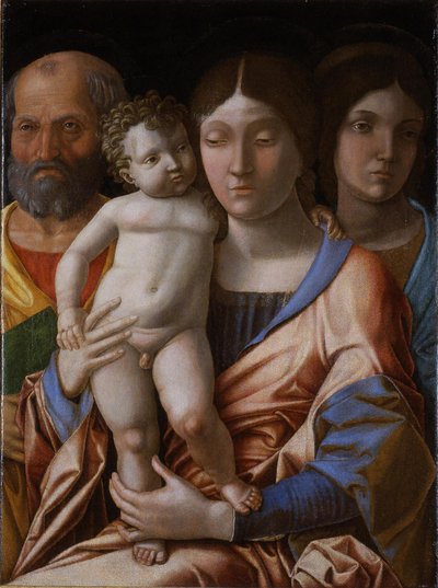 The Holy Family with a Saint by Andrea Mantegna